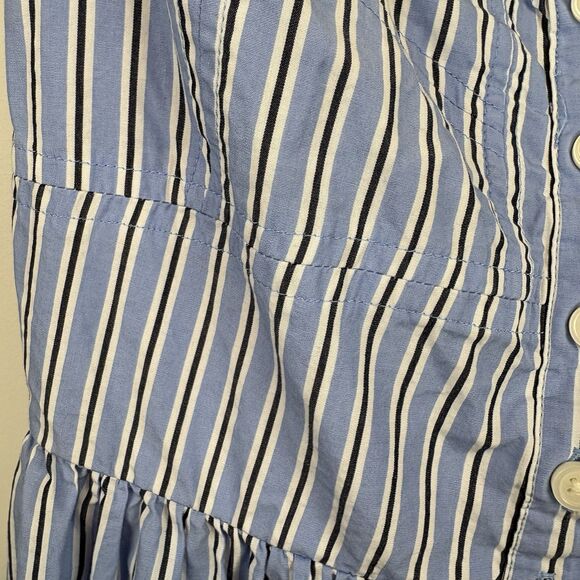 J.Crew Generative Cotton Blue Striped Tiered Midi Dress Size 6CA705 Summer 2024 - Picture 9 of 12